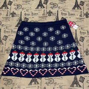 Merry Wear NWT! Junior Navy/White Christmas Skirt Size L